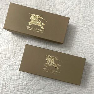 Two 3 x 7 inches Burberry sunglass case boxes